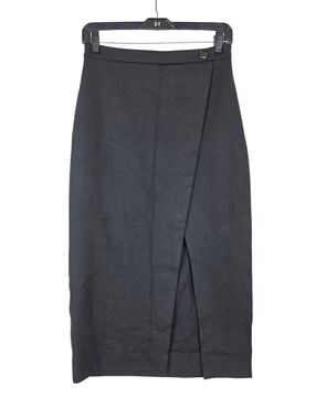 Aritzia Babaton jersey knit  Classic Black  faux Wrap Midi Skirt